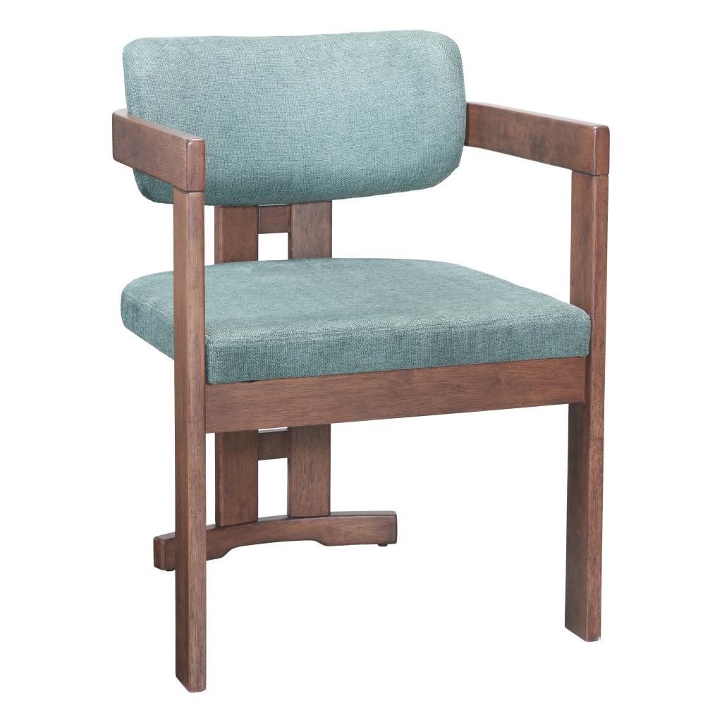 ZUO Poly Dining Chair Moss Gray & Walnut