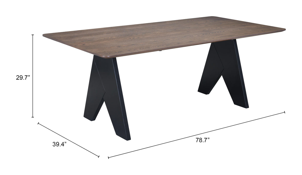 ZUO Lisse Rectangular Dining Table Espresso