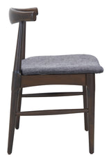 ZUO Tuzka Dining Chair (Set of 2) Gray & Espresso