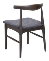 ZUO Tuzka Dining Chair (Set of 2) Gray & Espresso