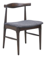 ZUO Tuzka Dining Chair (Set of 2) Gray & Espresso