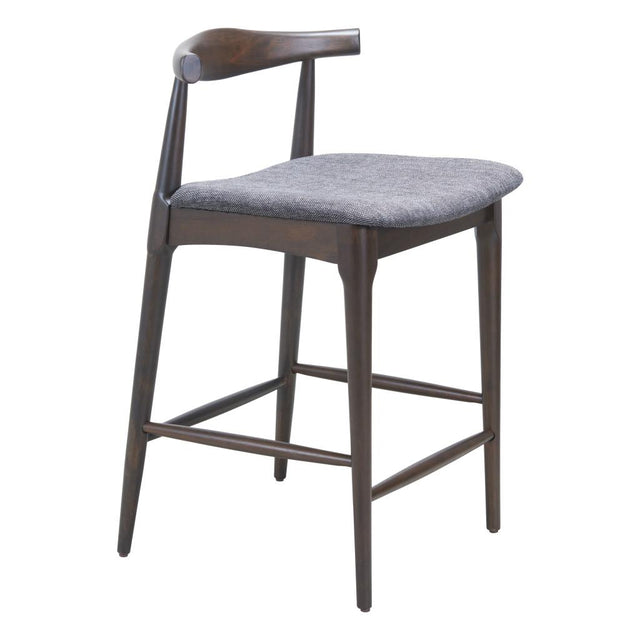 ZUO Tuzka Counter Stool (Set of 2) Gray & Espresso