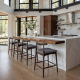 ZUO Tuzka Counter Stool (Set of 2) Gray & Espresso