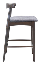ZUO Tuzka Counter Stool (Set of 2) Gray & Espresso