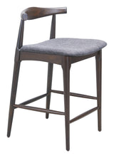 ZUO Tuzka Counter Stool (Set of 2) Gray & Espresso