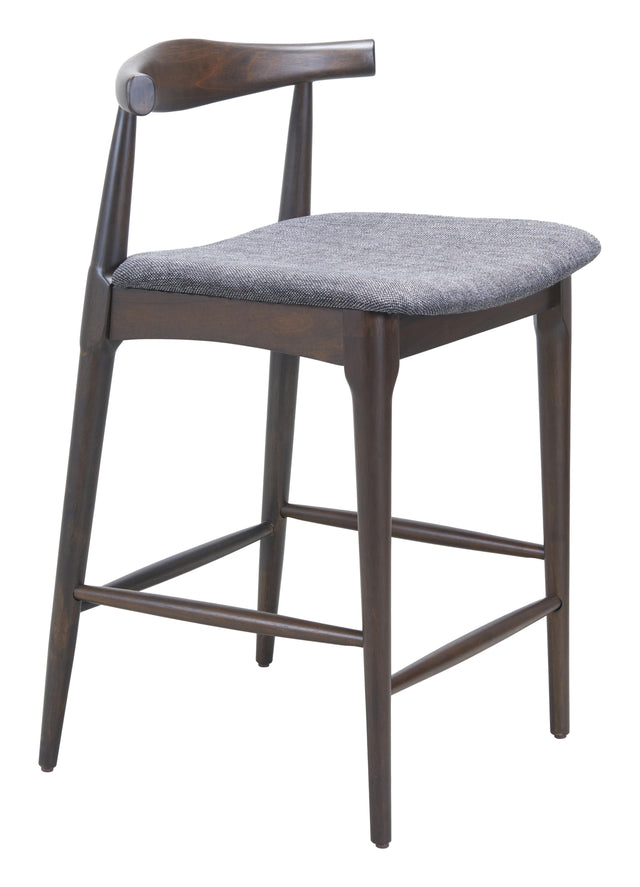 ZUO Tuzka Counter Stool (Set of 2) Gray & Espresso