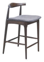 ZUO Tuzka Counter Stool (Set of 2) Gray & Espresso