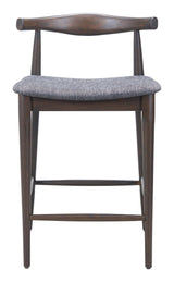 ZUO Tuzka Counter Stool (Set of 2) Gray & Espresso