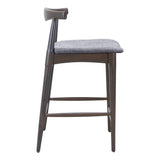 ZUO Tuzka Counter Stool (Set of 2) Gray & Espresso