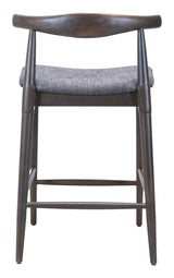 ZUO Tuzka Counter Stool (Set of 2) Gray & Espresso