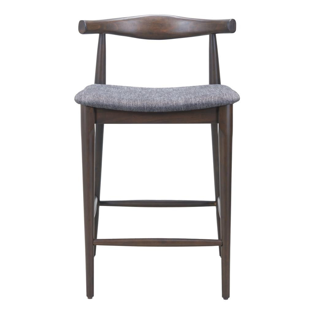 ZUO Tuzka Counter Stool (Set of 2) Gray & Espresso