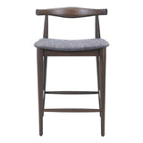 ZUO Tuzka Counter Stool (Set of 2) Gray & Espresso