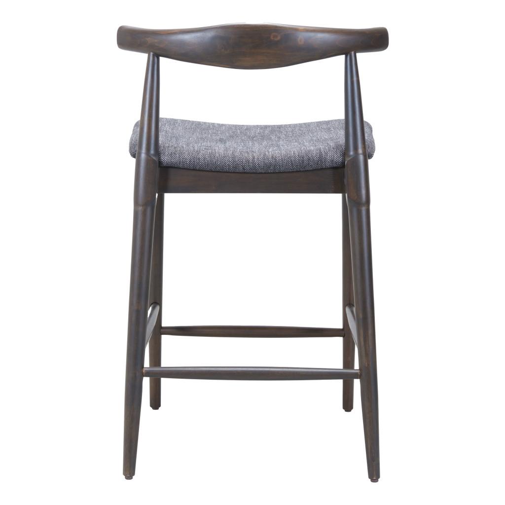 ZUO Tuzka Counter Stool (Set of 2) Gray & Espresso