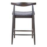 ZUO Tuzka Counter Stool (Set of 2) Gray & Espresso