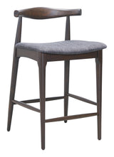 ZUO Tuzka Counter Stool (Set of 2) Gray & Espresso