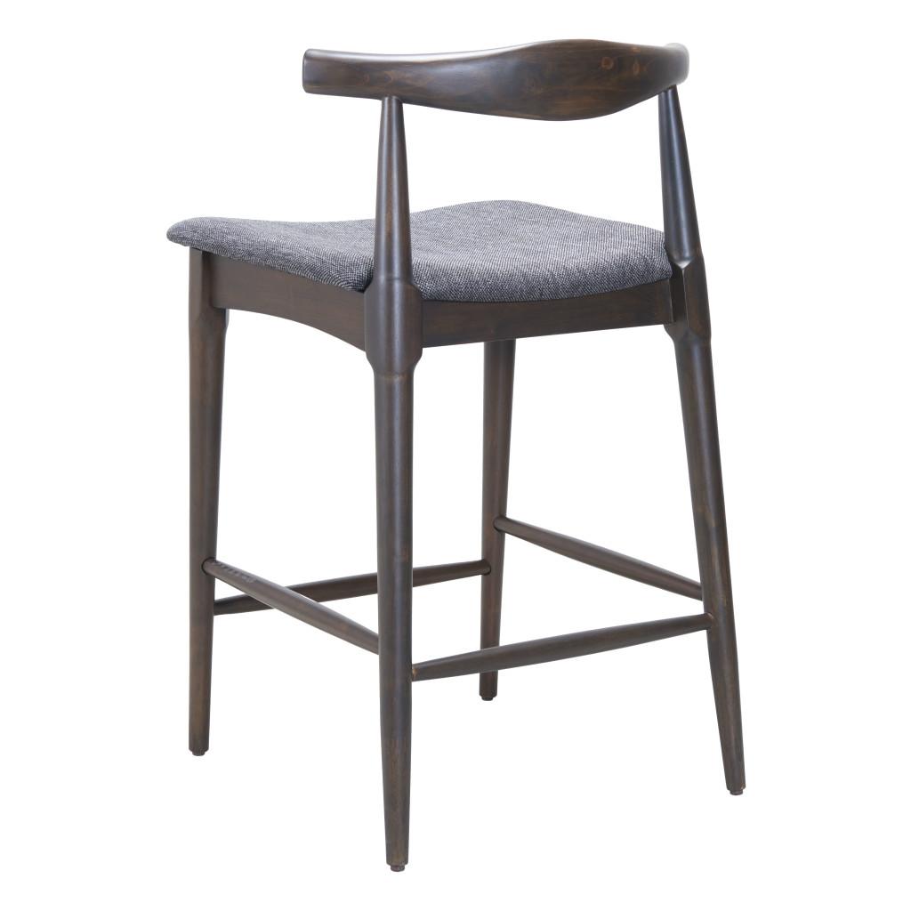 ZUO Tuzka Counter Stool (Set of 2) Gray & Espresso