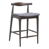 ZUO Tuzka Counter Stool (Set of 2) Gray & Espresso