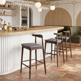 ZUO Tuzka Barstool (Set of 2) Gray & Espresso