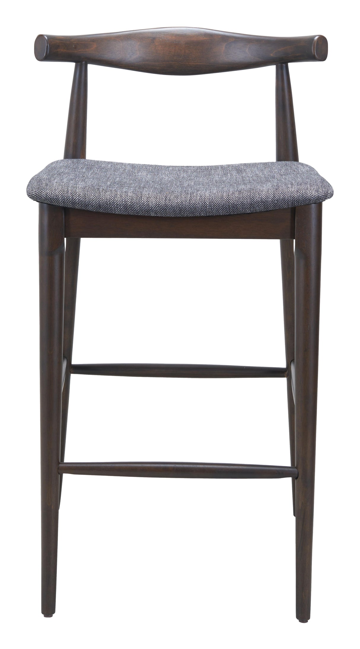 ZUO Tuzka Barstool (Set of 2) Gray & Espresso