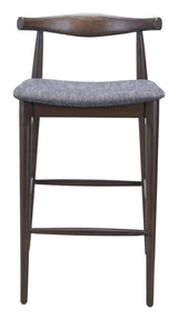 ZUO Tuzka Barstool (Set of 2) Gray & Espresso