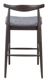 ZUO Tuzka Barstool (Set of 2) Gray & Espresso