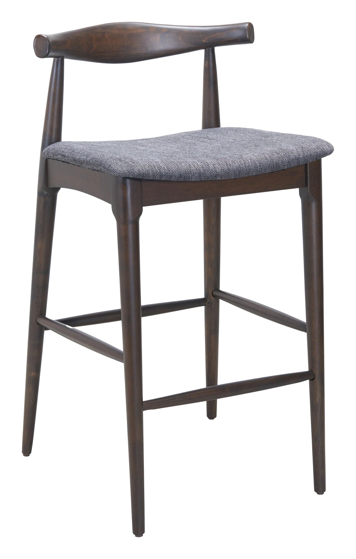 ZUO Tuzka Barstool (Set of 2) Gray & Espresso
