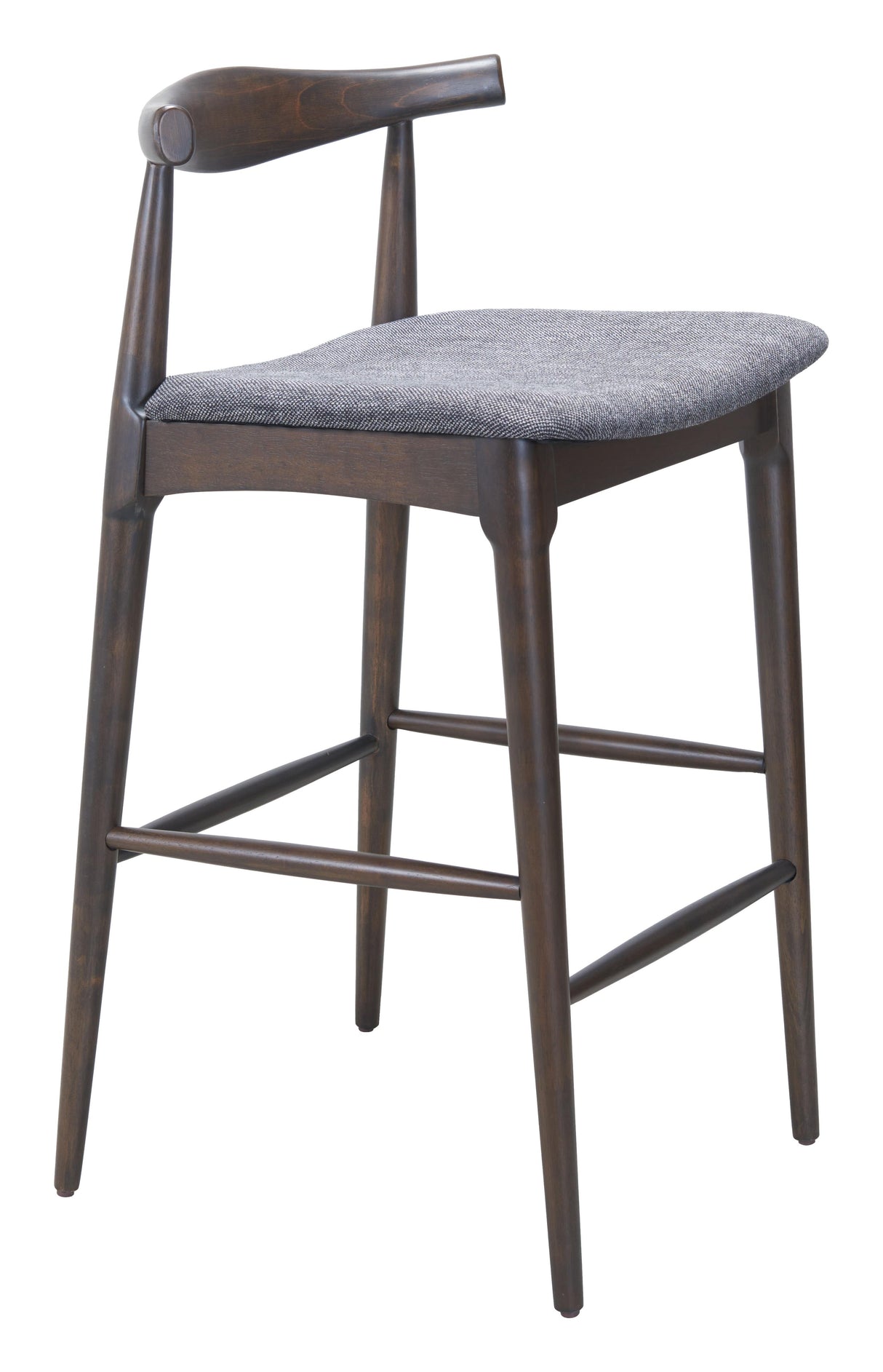ZUO Tuzka Barstool (Set of 2) Gray & Espresso