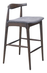 ZUO Tuzka Barstool (Set of 2) Gray & Espresso