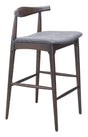 ZUO Tuzka Barstool (Set of 2) Gray & Espresso
