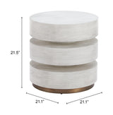 ZUO Laha Side Table Oak White