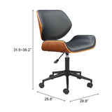 ZUO Flex Low Back Office Chair Black