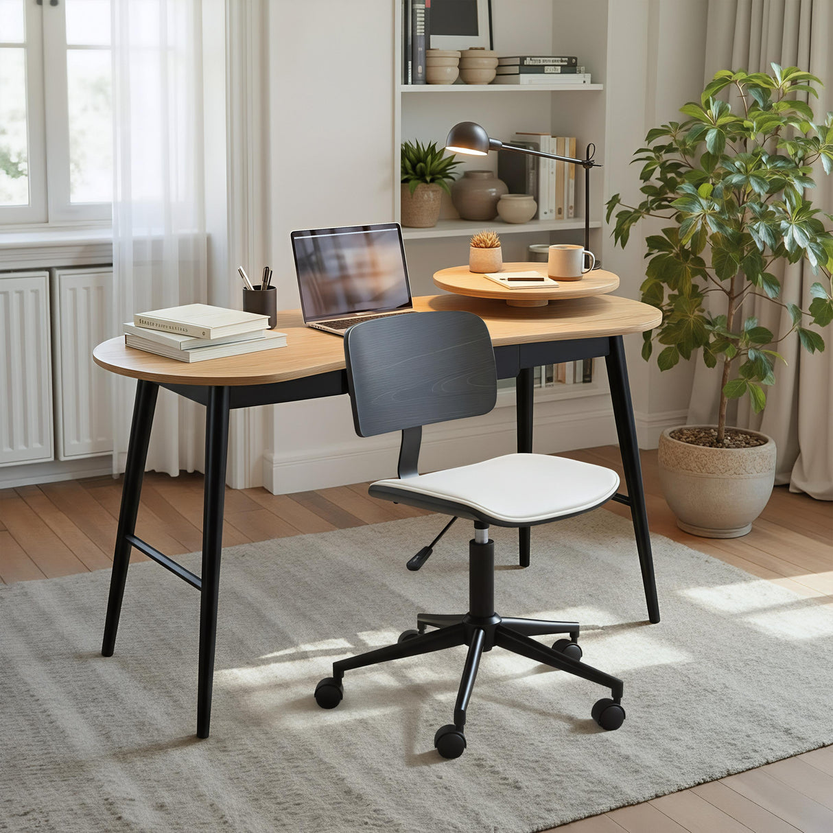 ZUO Duravel Office Chair White & Black