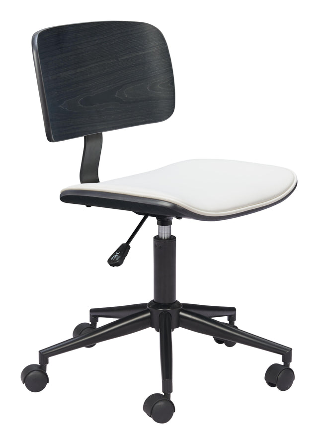 ZUO Duravel Office Chair White & Black