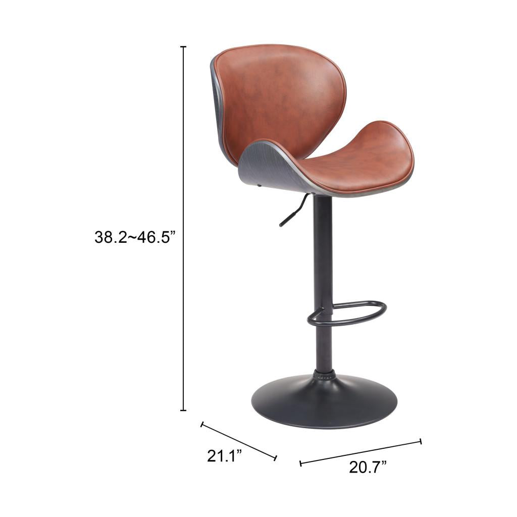 ZUO Meyane Barstool Brown