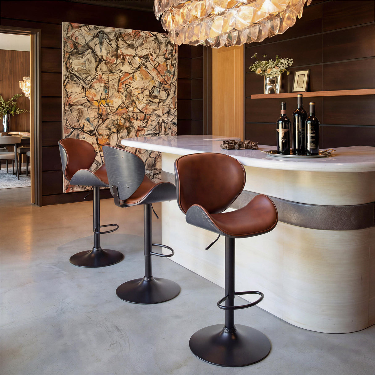 ZUO Meyane Barstool Brown