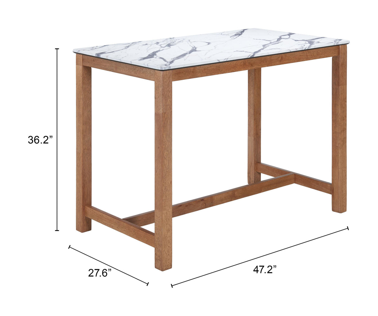 ZUO Fein Counter Table White