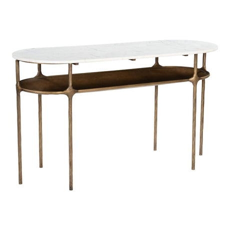 ZUO Bild Console Table White & Brass