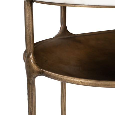 ZUO Bild Console Table White & Brass