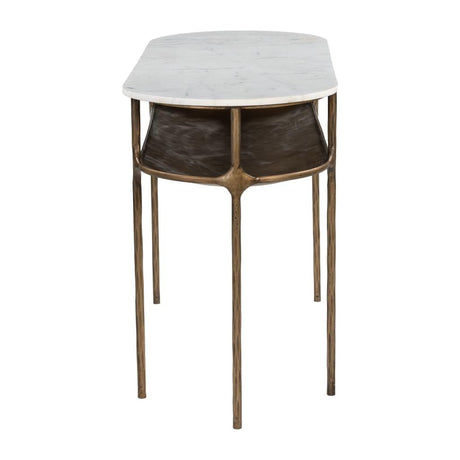 ZUO Bild Console Table White & Brass