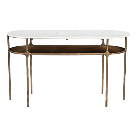 ZUO Bild Console Table White & Brass
