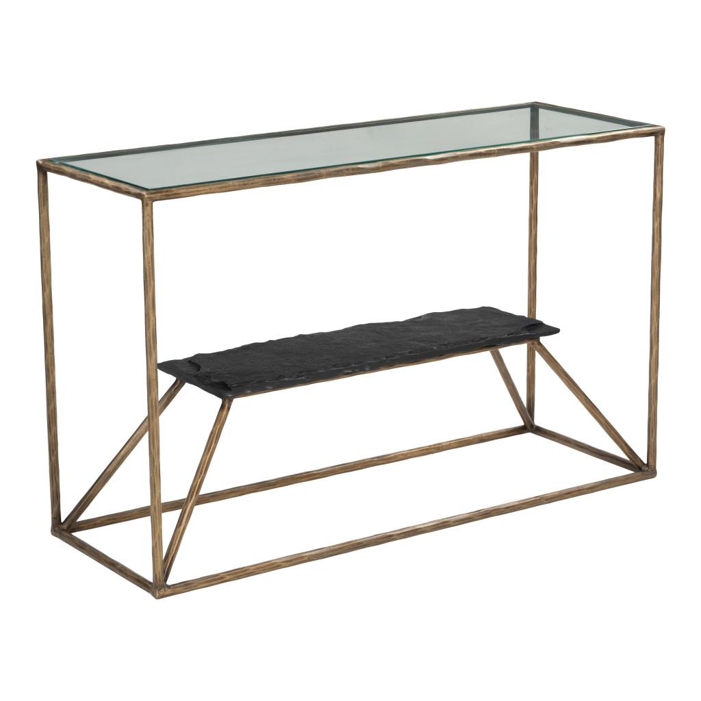 ZUO Ranol Console Table Brass