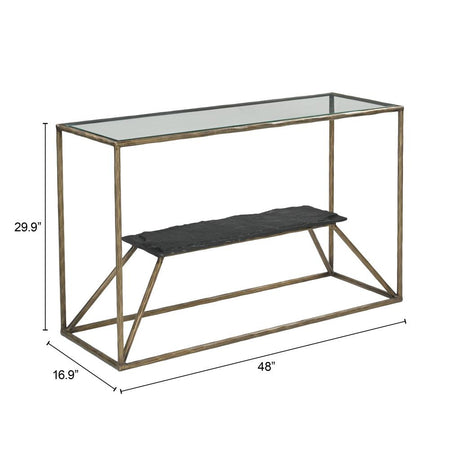 ZUO Ranol Console Table Brass