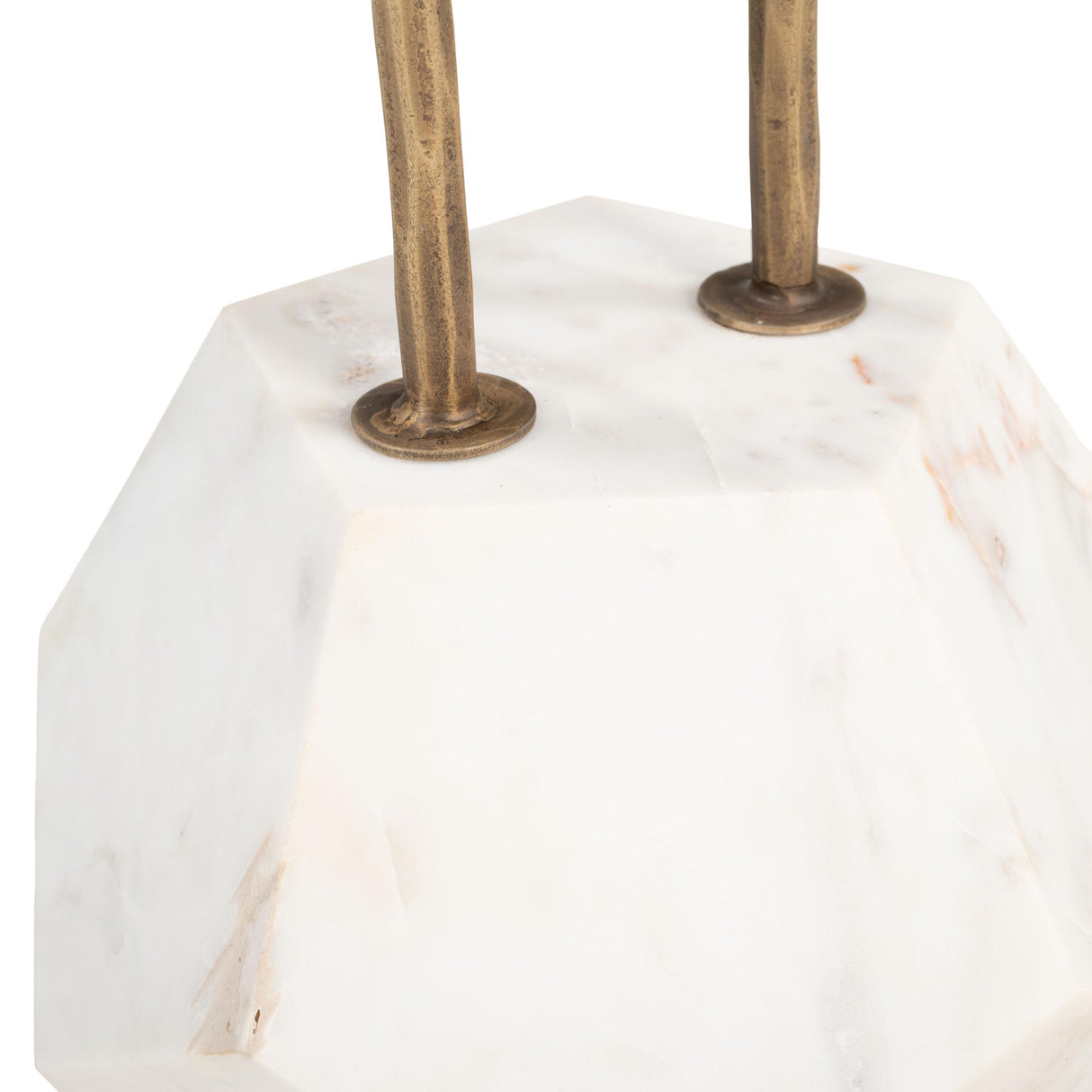 ZUO Anten Side Table Brass & White