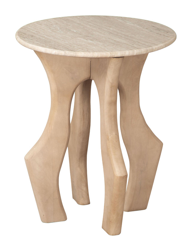 ZUO Eda Side Table White & Natural