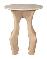 ZUO Eda Side Table White & Natural
