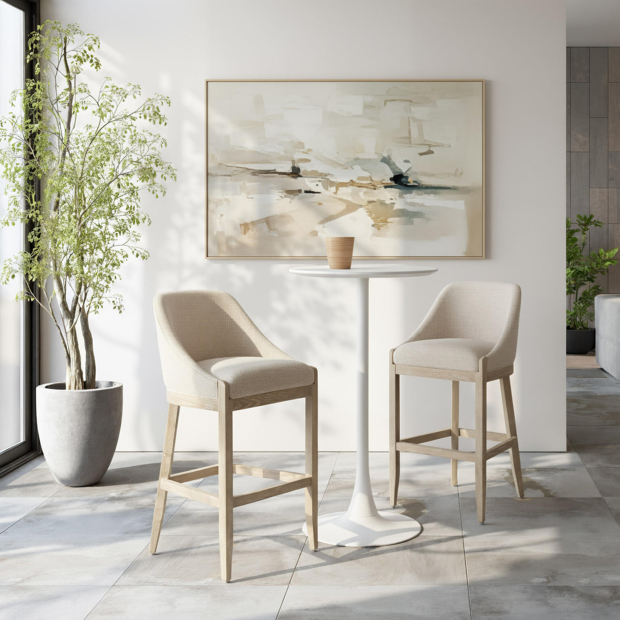 ZUO Calmo Barstool Beige