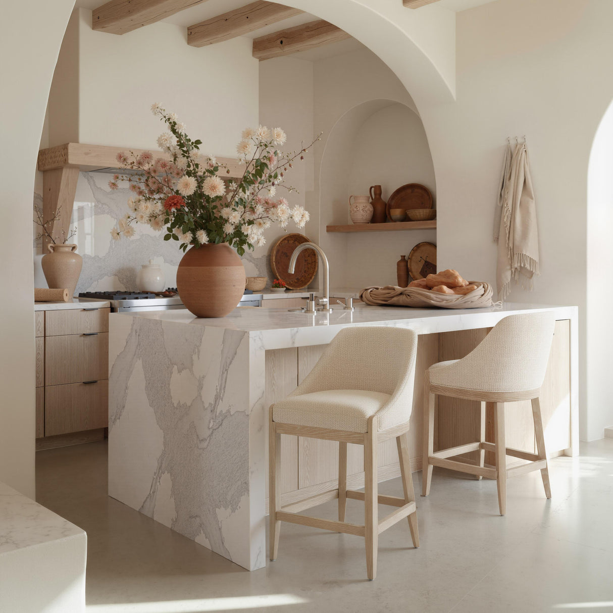 ZUO Calmo Counter Stool Beige