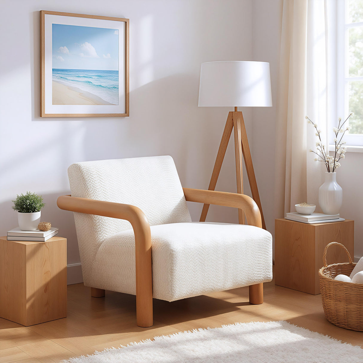 ZUO Subliem Accent Chair Cotton White