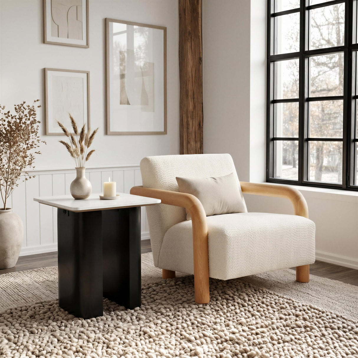 ZUO Subliem Accent Chair Cotton White