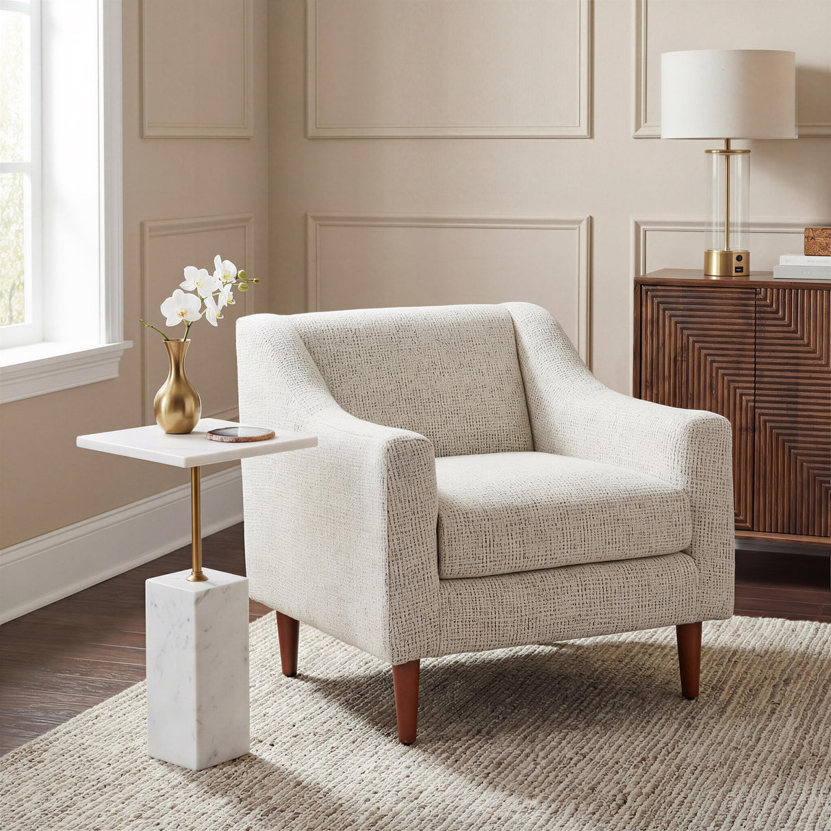 ZUO Naht Side Table White